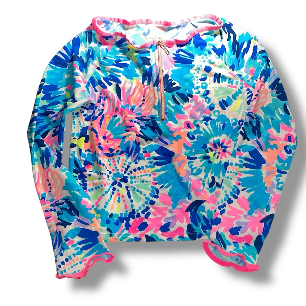 Lilly Pulitzer Luxletic youth X- Lg Swim Rash Guard top